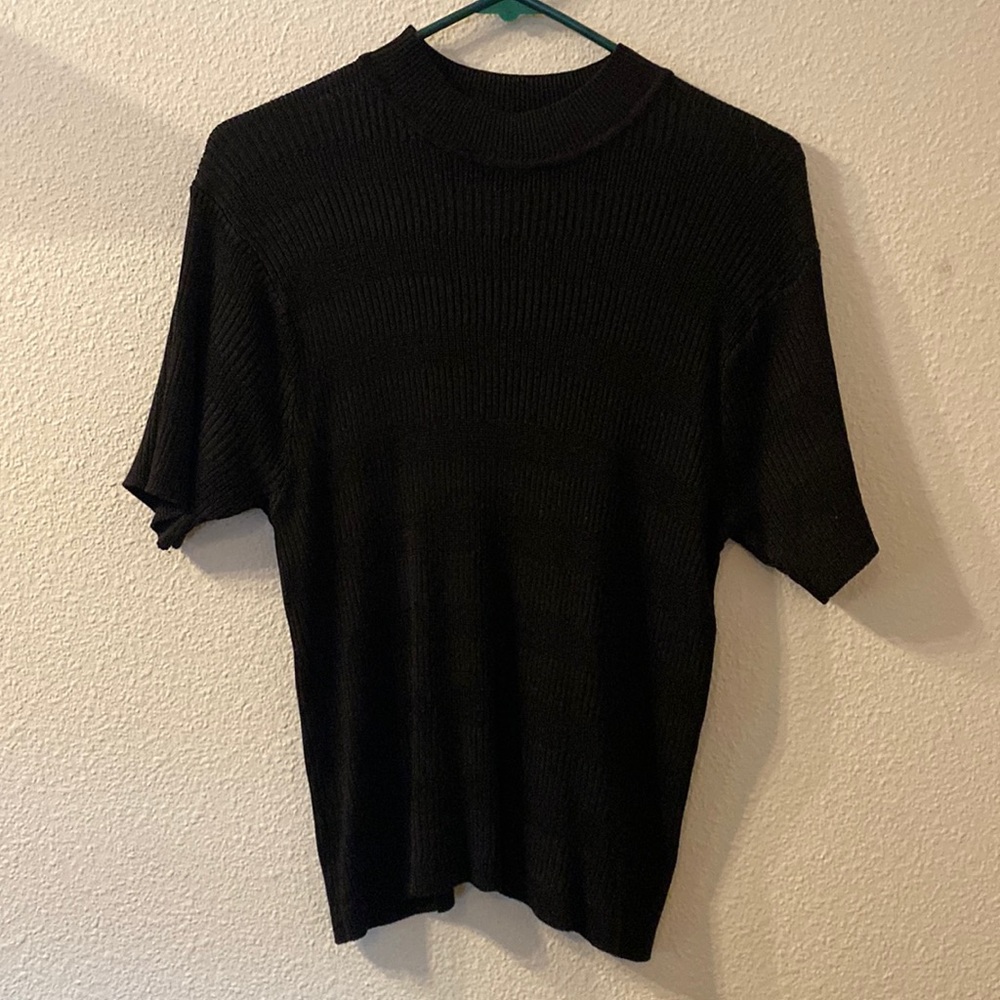 Norton McNaughton Petites mock neck short sleeve sweater size medium